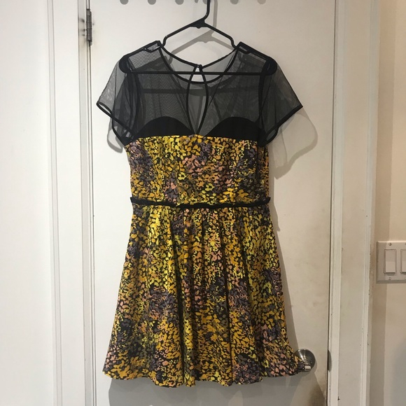 Sheer Floral Mini Dress - Picture 2 of 3